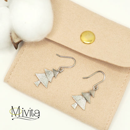 Moivita Christmas Tree Sterling Silver Earrings - Festive Fun, a Must-Have for the Holidays