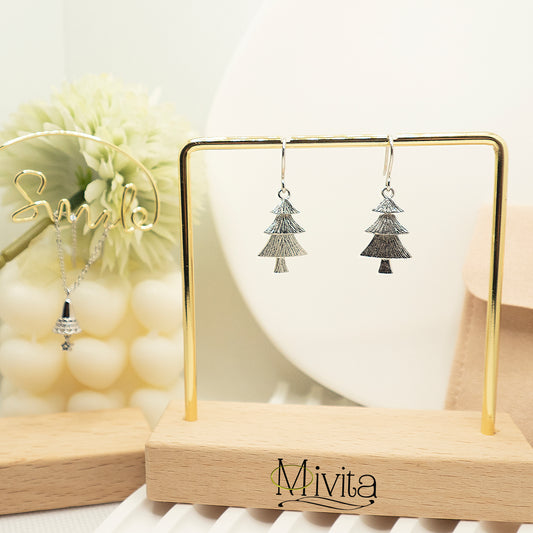 Boucles d'oreilles Moivita en forme d'arbre de Noël en argent sterling – Plaisir festif, un incontournable pour les vacances