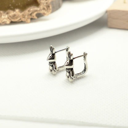 Moivita Vintage Happy Bunny Sterling Earrings - Adorable a Perfect Season's Gift