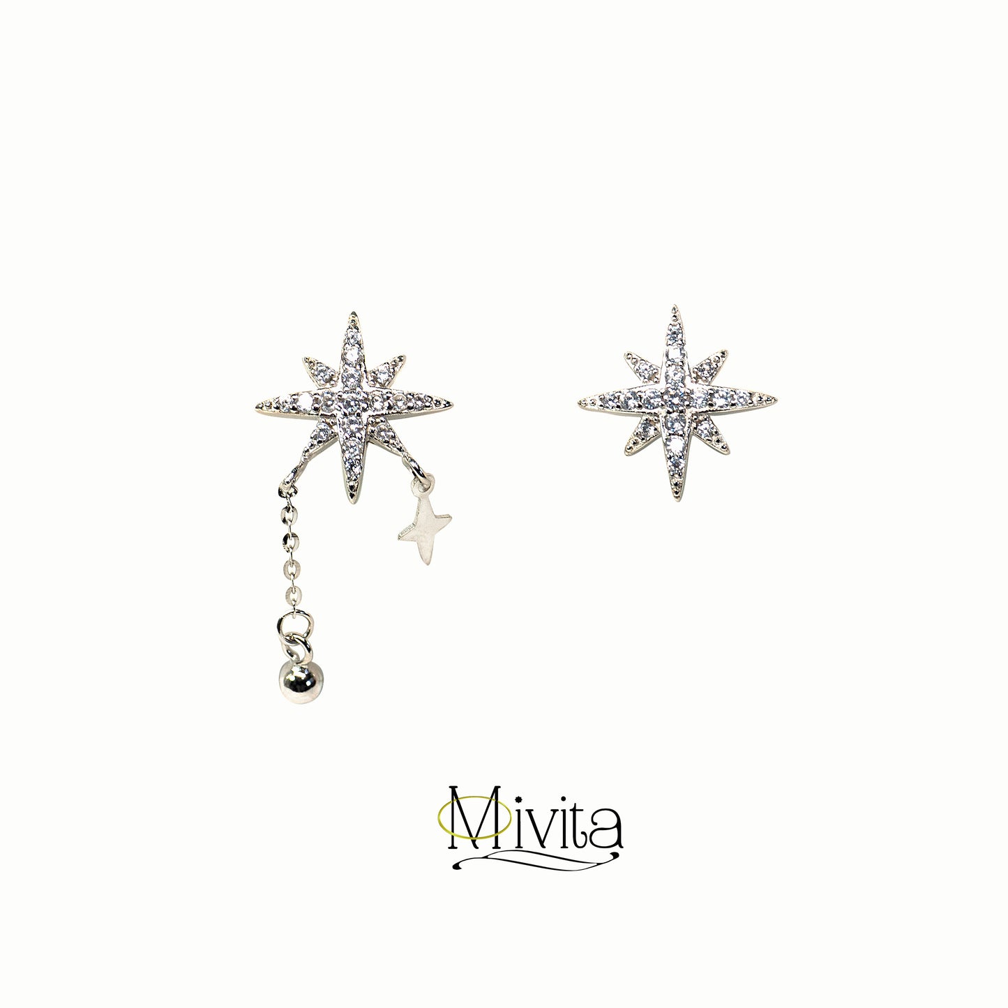 Moivita Snowflakes Sterling Silver Earrings - Elegant Drops for a Magical Christmas Season