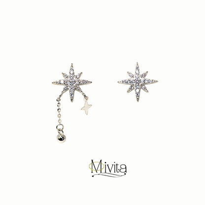 Moivita Snowflakes Sterling Silver Earrings - Elegant Drops for a Magical Christmas Season