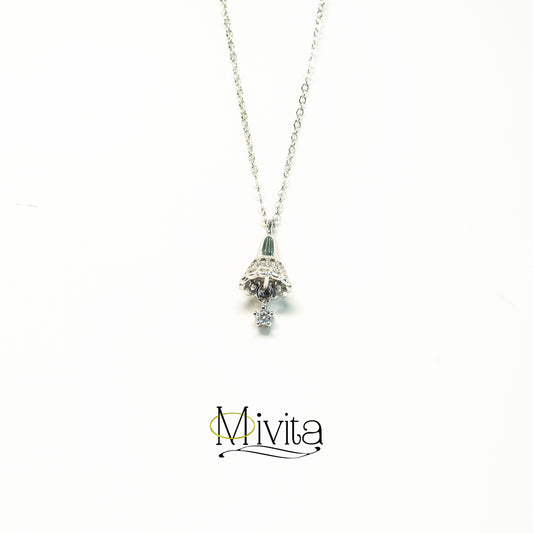 Moivita Sterling Silver Ring Bell Necklace - A Festive Charm for the Christmas Season