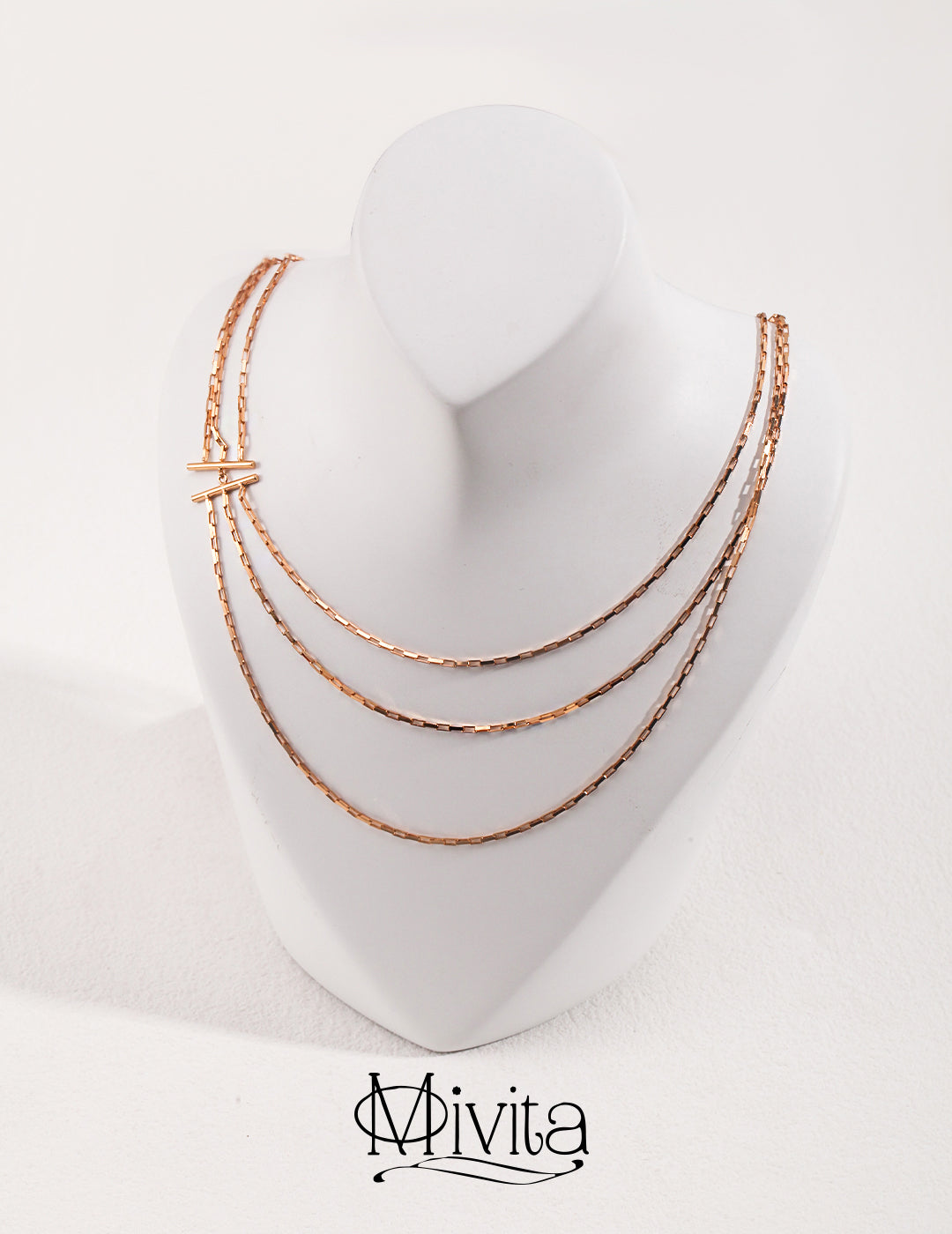 Moivita Sterling Silver Three Layered Necklace - The Layering Essential