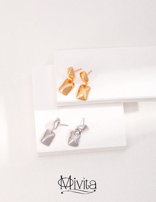 Moivita Minimalist Architectural Earrings – Contemporary Deconstructed Design