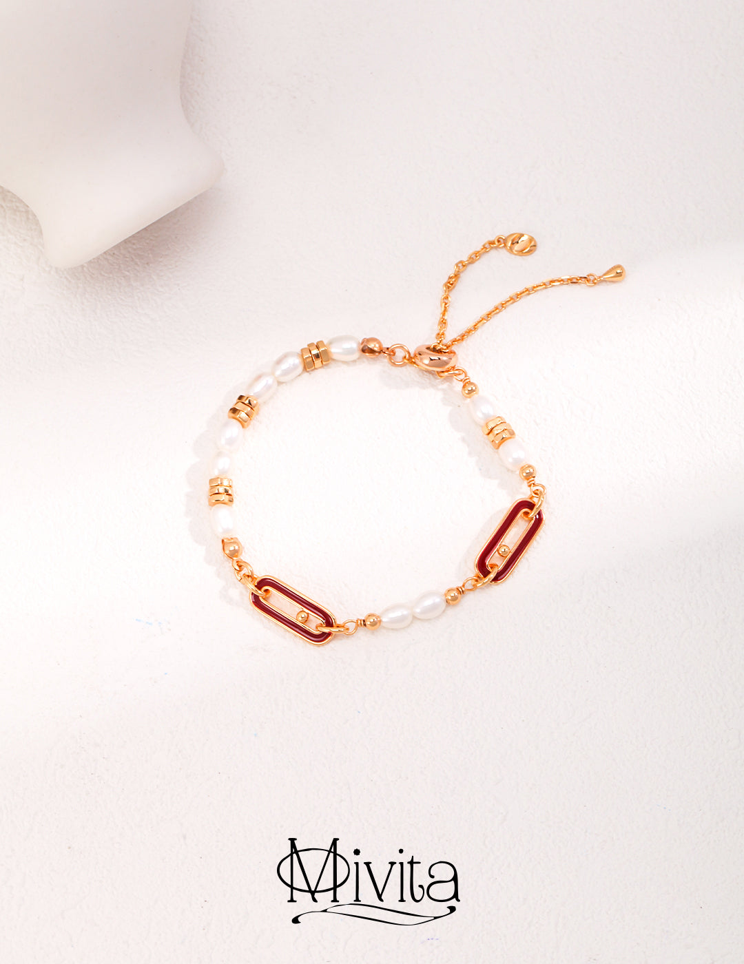 Moivita Natural Pearl and Drip Glazed Bracelet